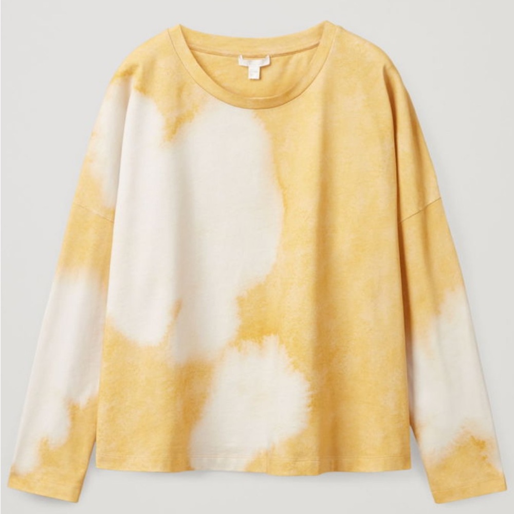 COS Boxy Long-Sleeve Tee Top Yellow Sky Cloud